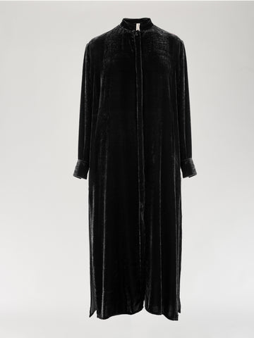 Midnight Black Velvet Chemisier