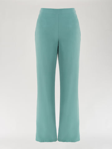 Cloudy Blue Silk Trousers