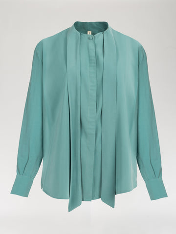 Cloudy Blue Silk Shirt