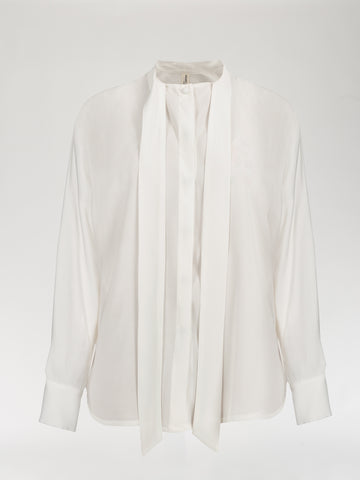 Pearl White Silk Shirt