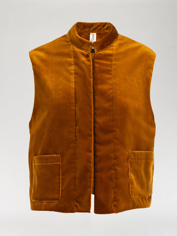 Fall Yellow Velvet Vest