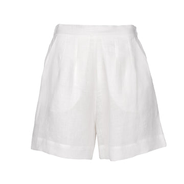 Pearl White Linen Shorts