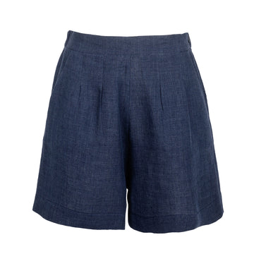 Night Blue Linen Shorts