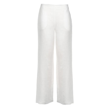 Pearl White Linen Trousers