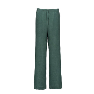 Golfo Green Linen Trousers Men