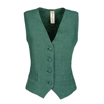 Golfo Green Linen Vest