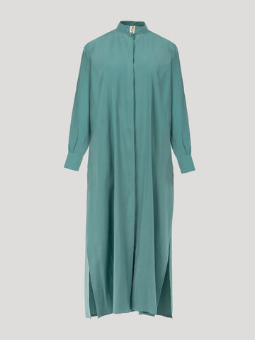 Cloudy Blue Silk Chemisier