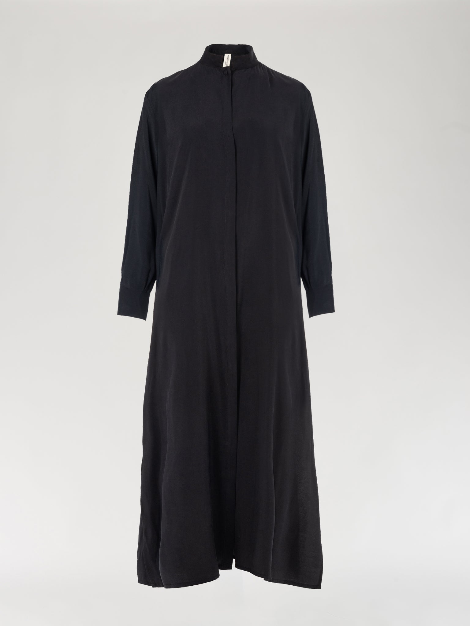 Midnight Black Silk Chemisier