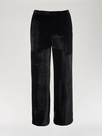 Midnight Black Velvet Trousers