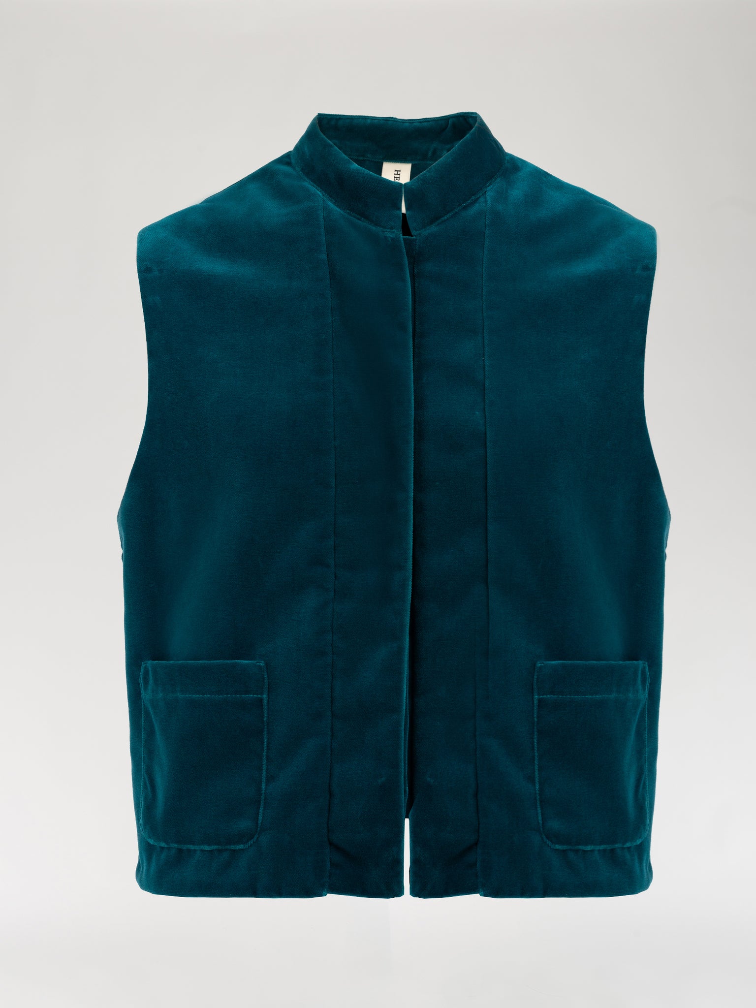 Jade Blue Velvet Vest