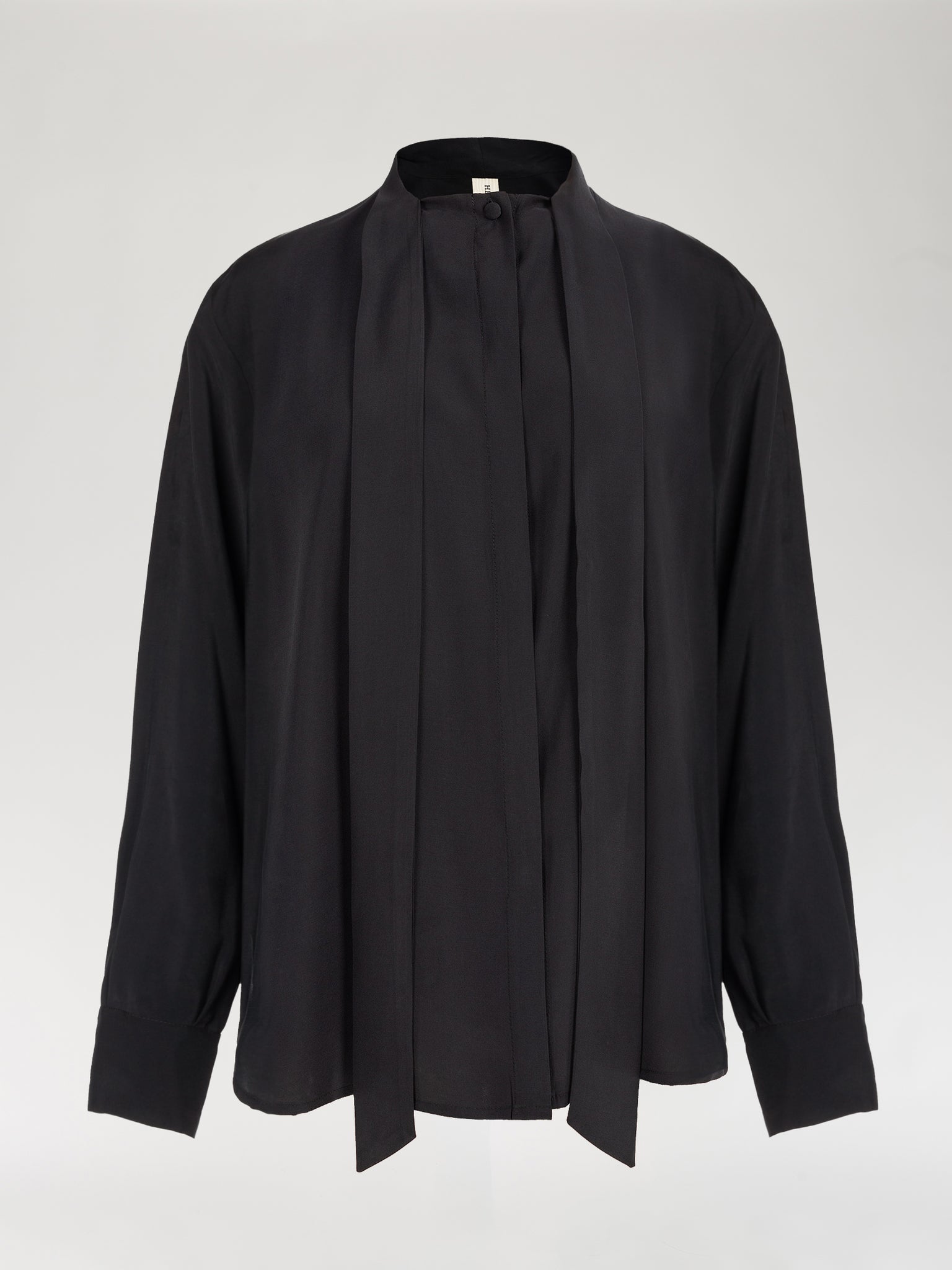Midnight Black Silk Shirt