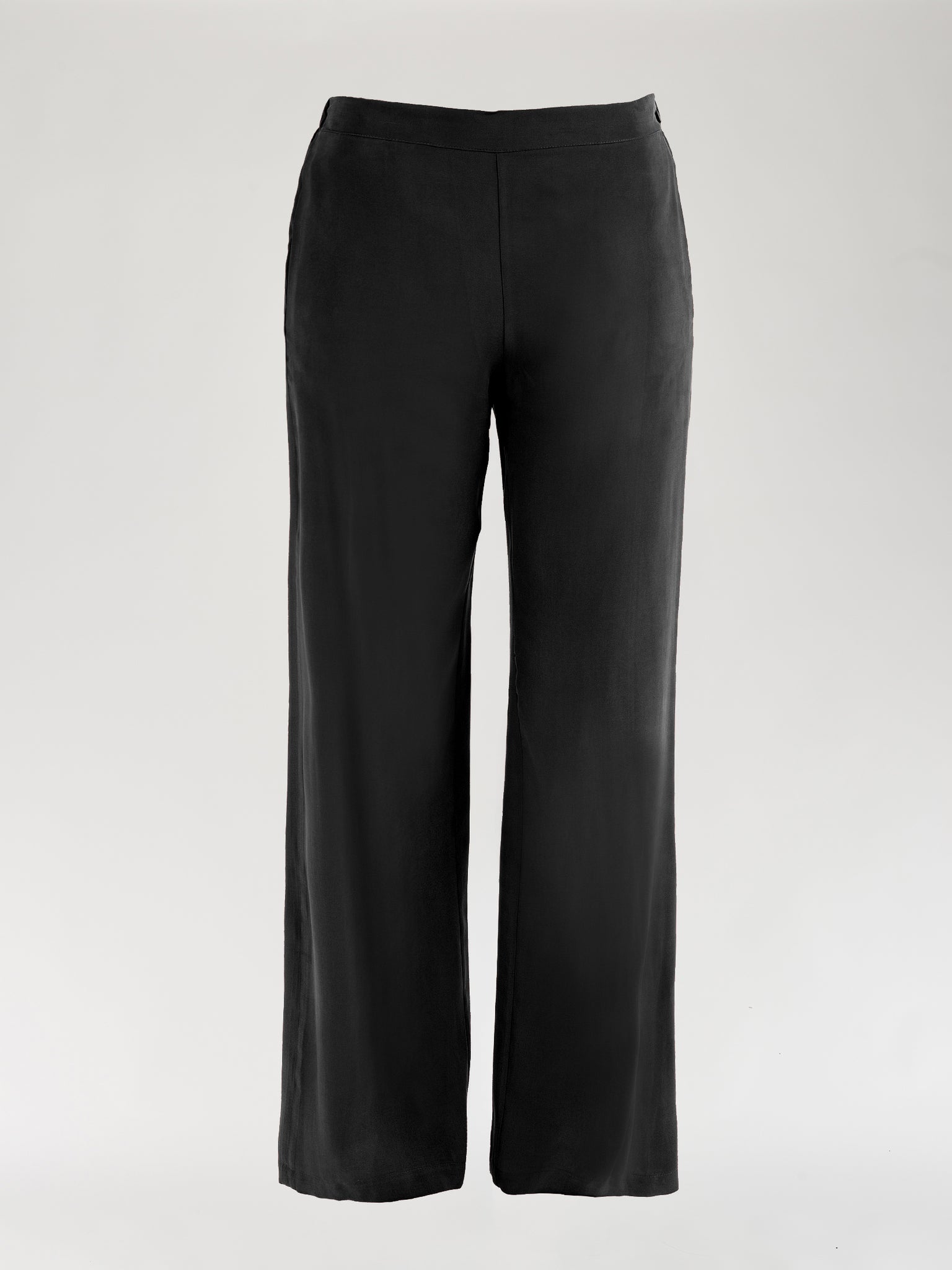 Midnight Black Silk Trousers