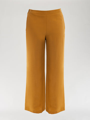 Fall Yellow Tencel Trousers