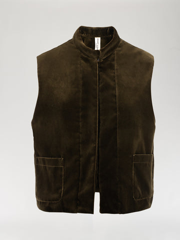 Sage Green Velvet Vest