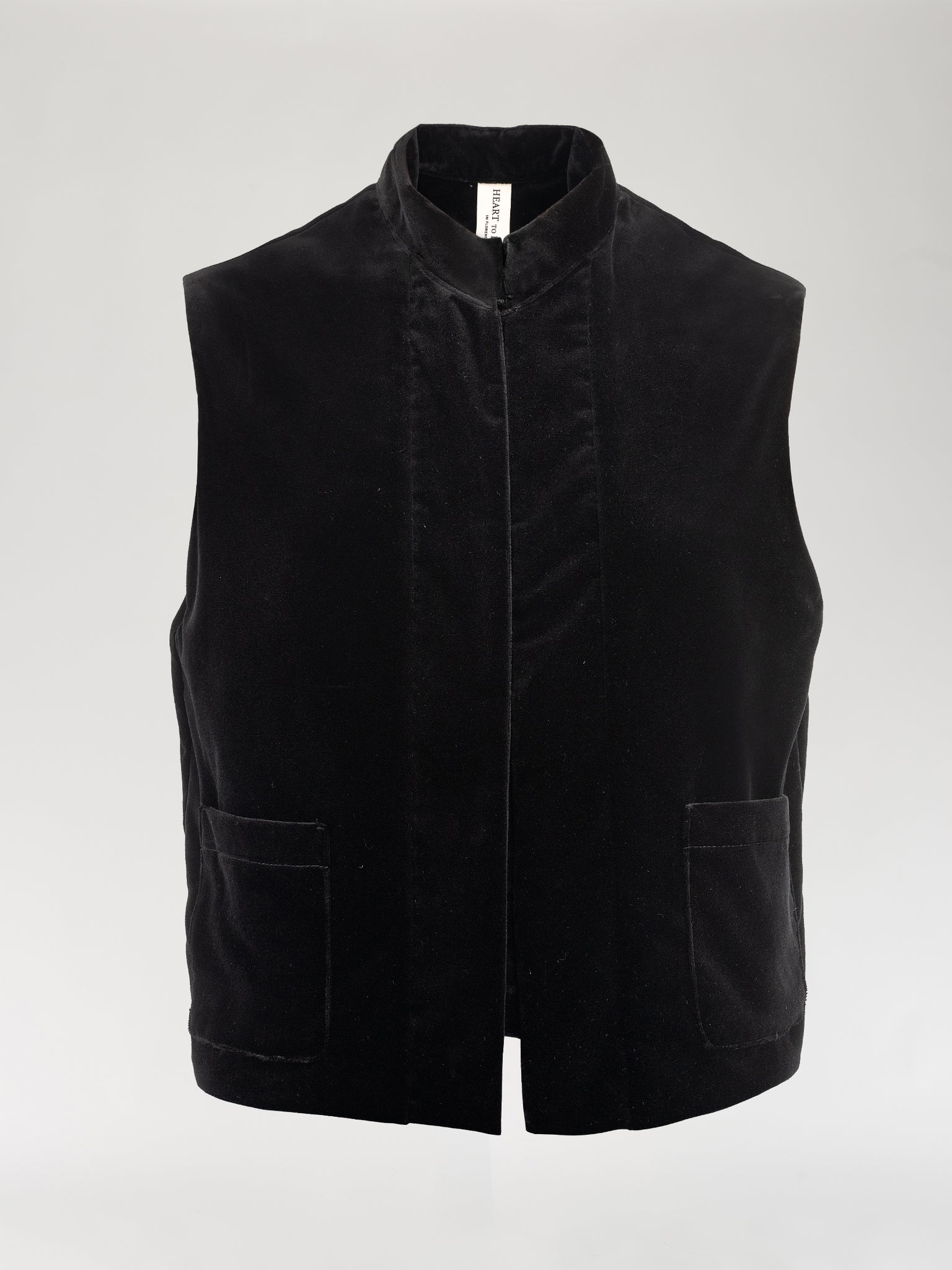 Midnight Black Velvet Vest