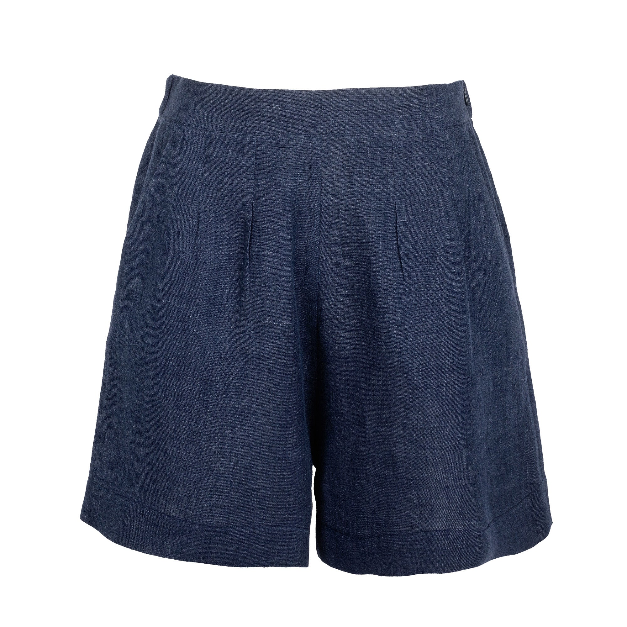 Night Blue Linen Shorts