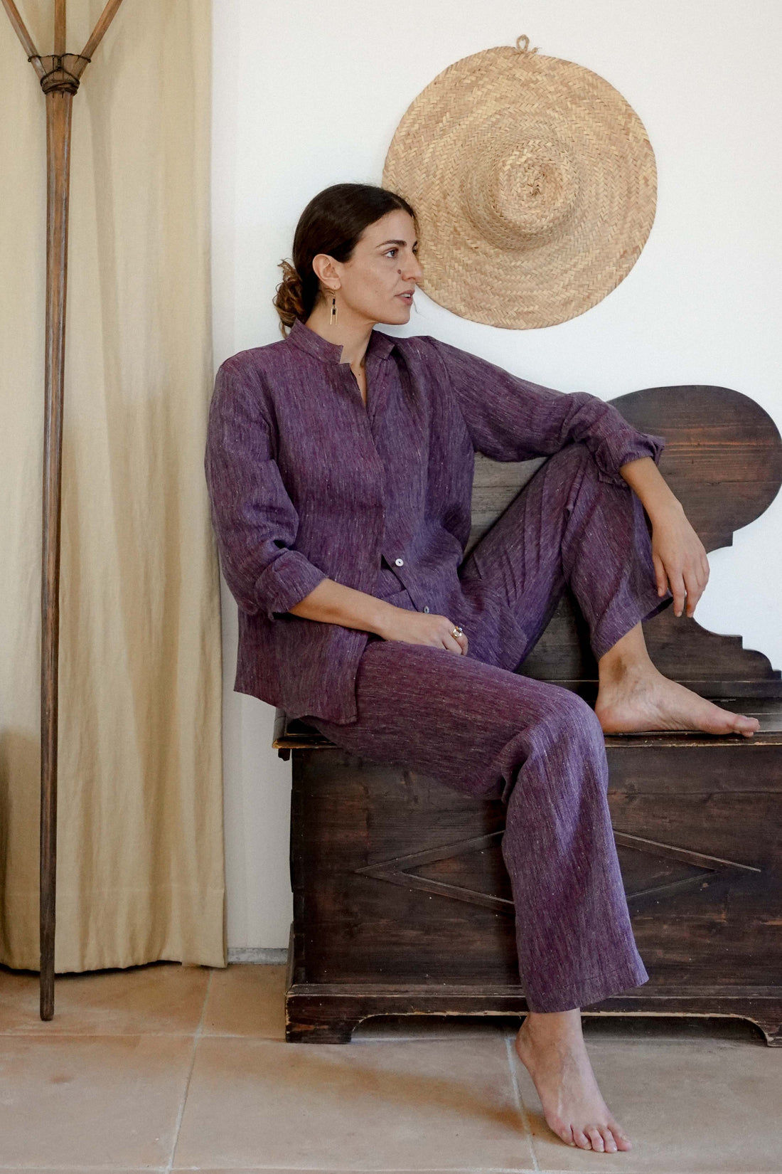 Sea Orchid Linen Trousers