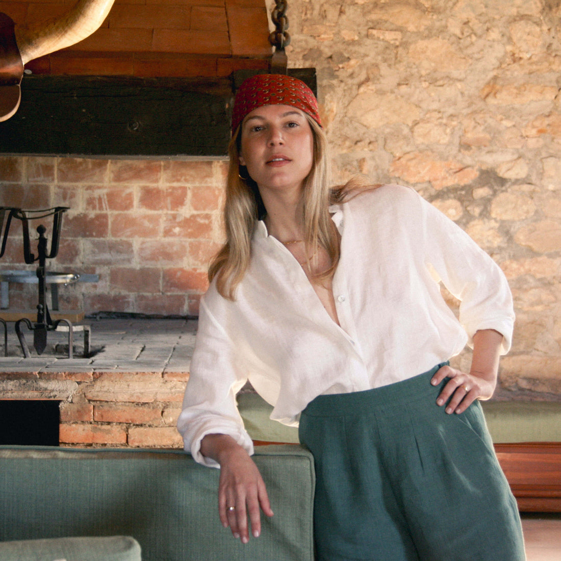 Pearl White Linen Shirt