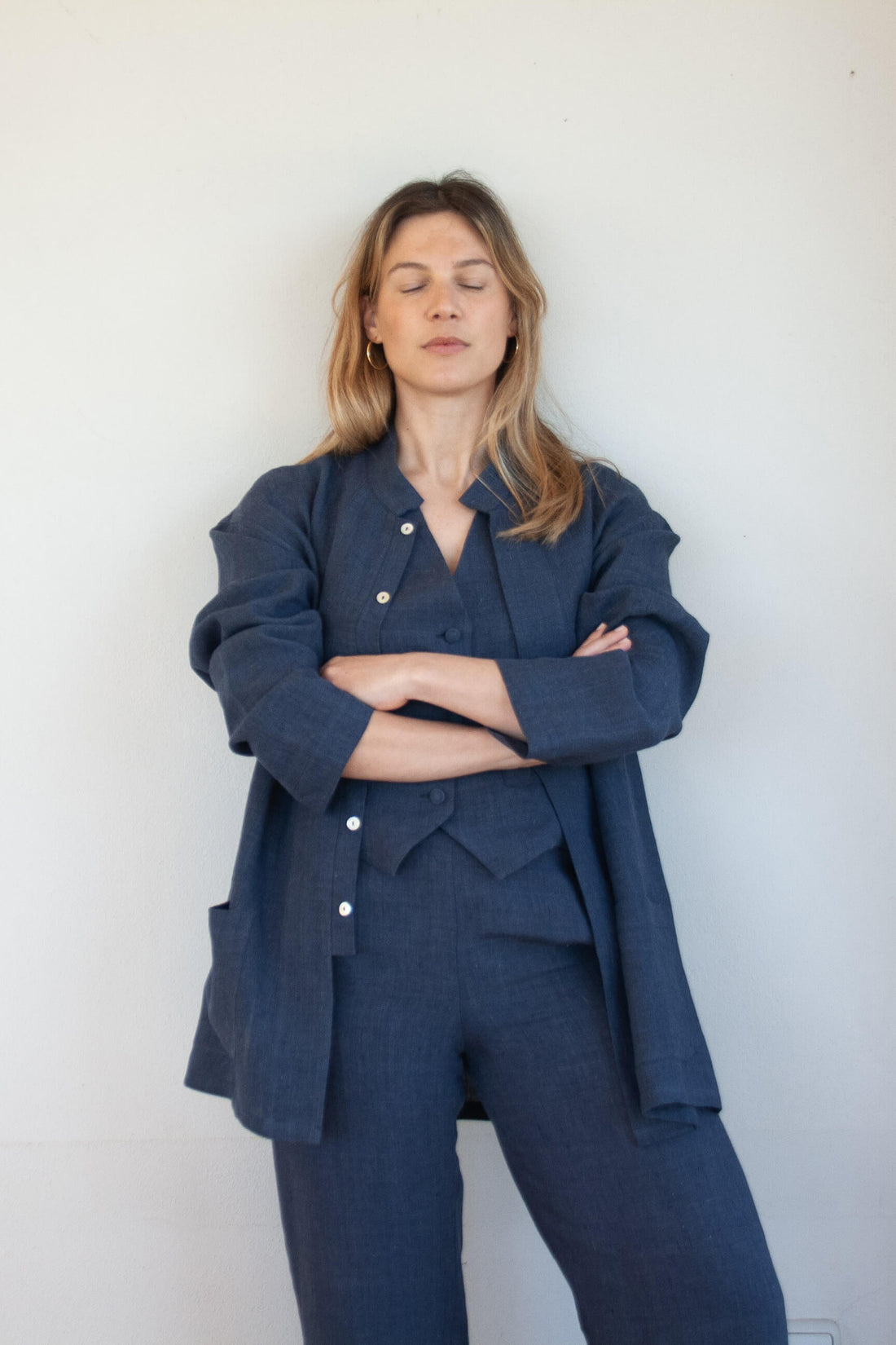 Night Blue Linen Shirt