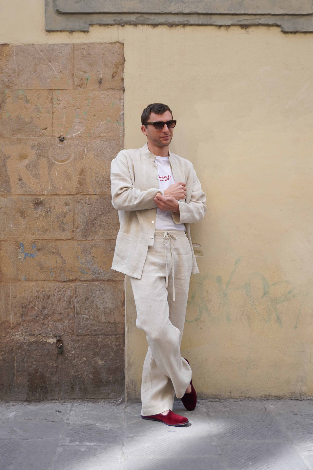 Pantalone Lino Sabbia Uomo