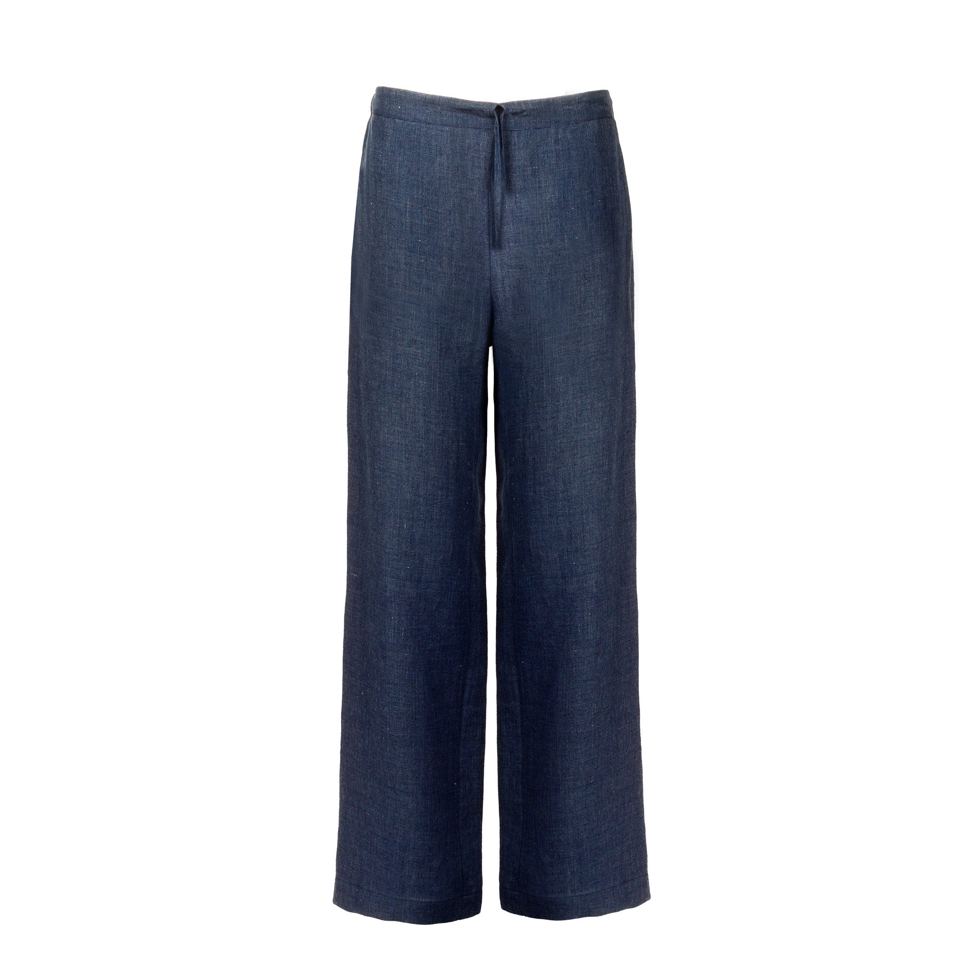 Night Blue Linen Trousers Men