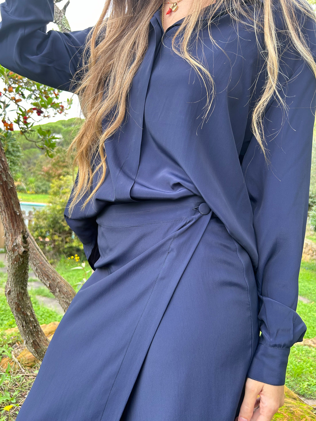 Night Blue Wrap Skirt