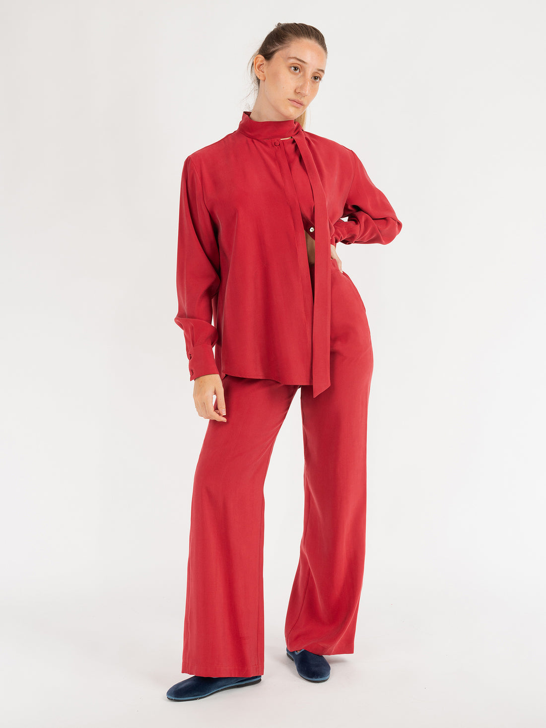 Corbezzolo Red Silk Trousers