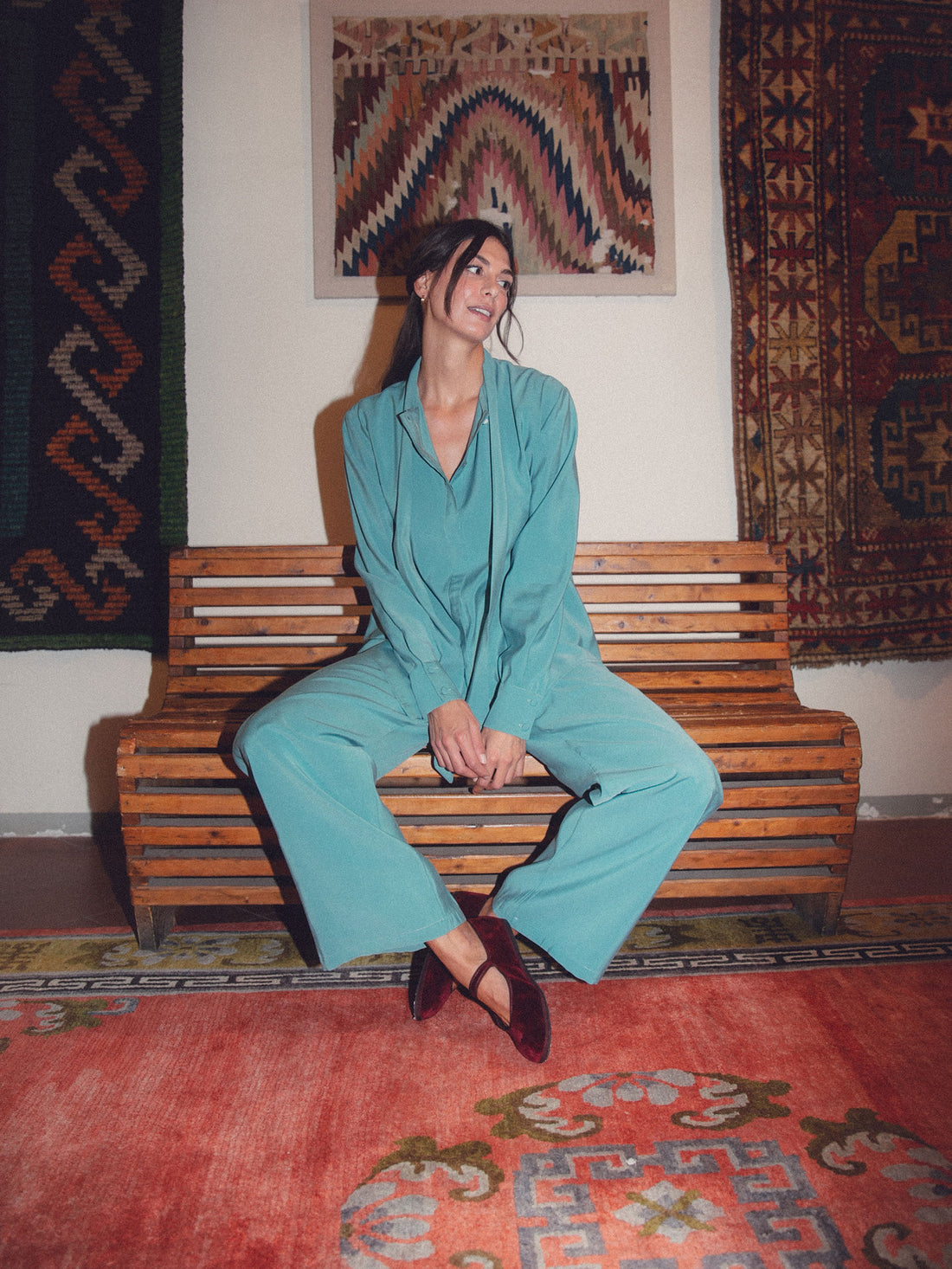 Cloudy Blue Silk Shirt