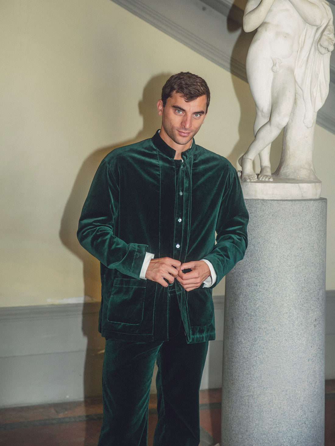 Forest Green Velvet Jacket Men