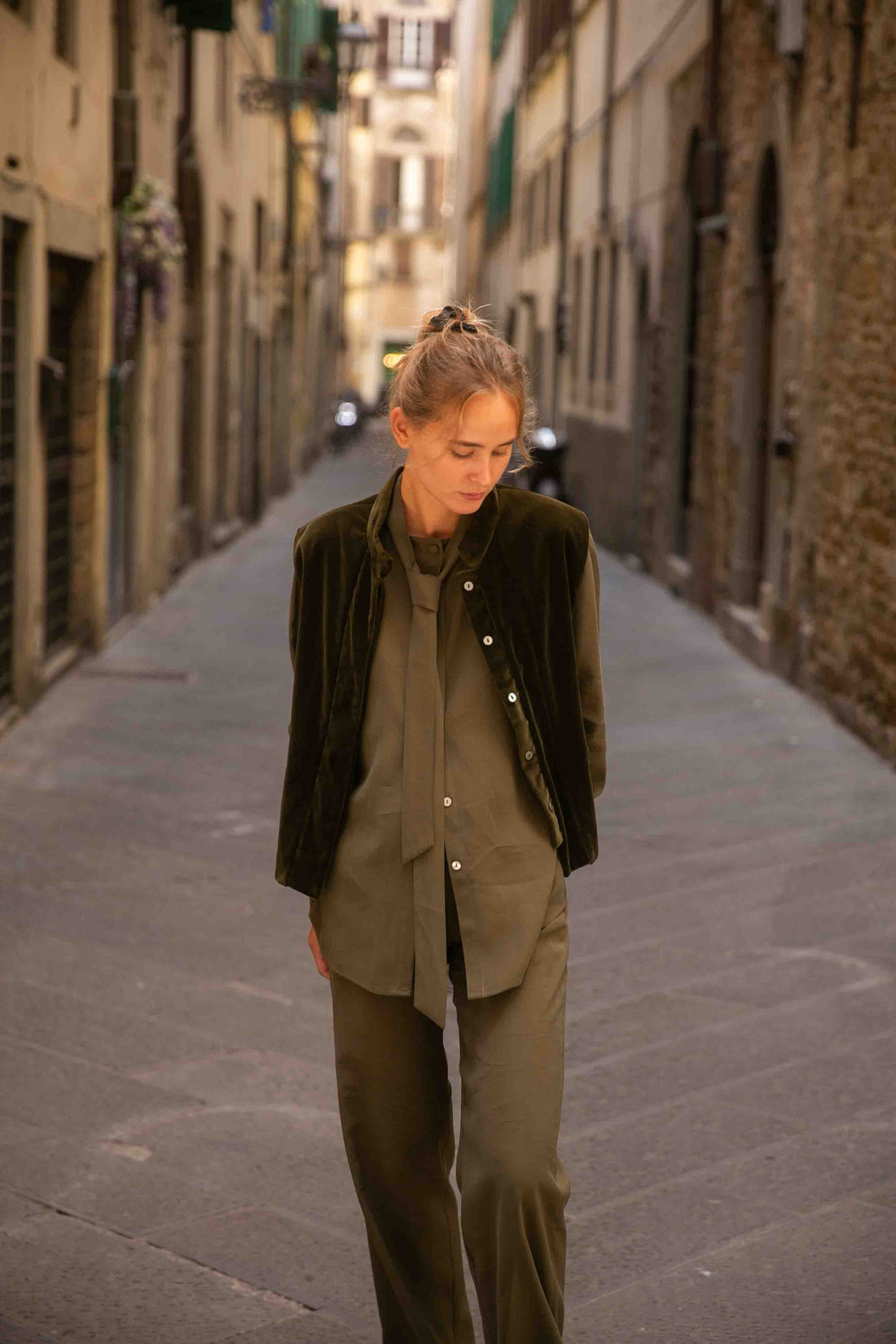 Sage Green Velvet Vest