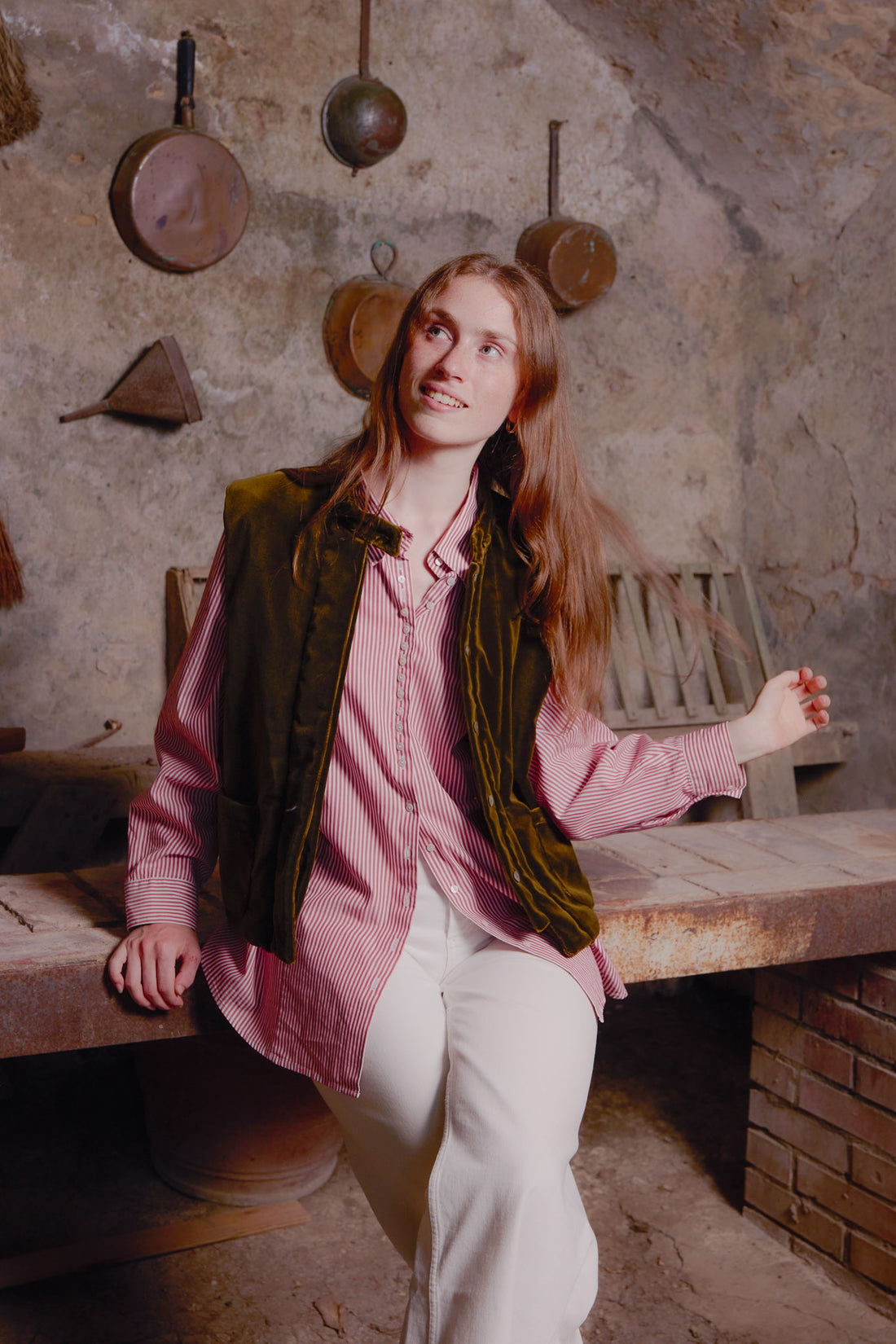 Gilet Moss Green Velluto