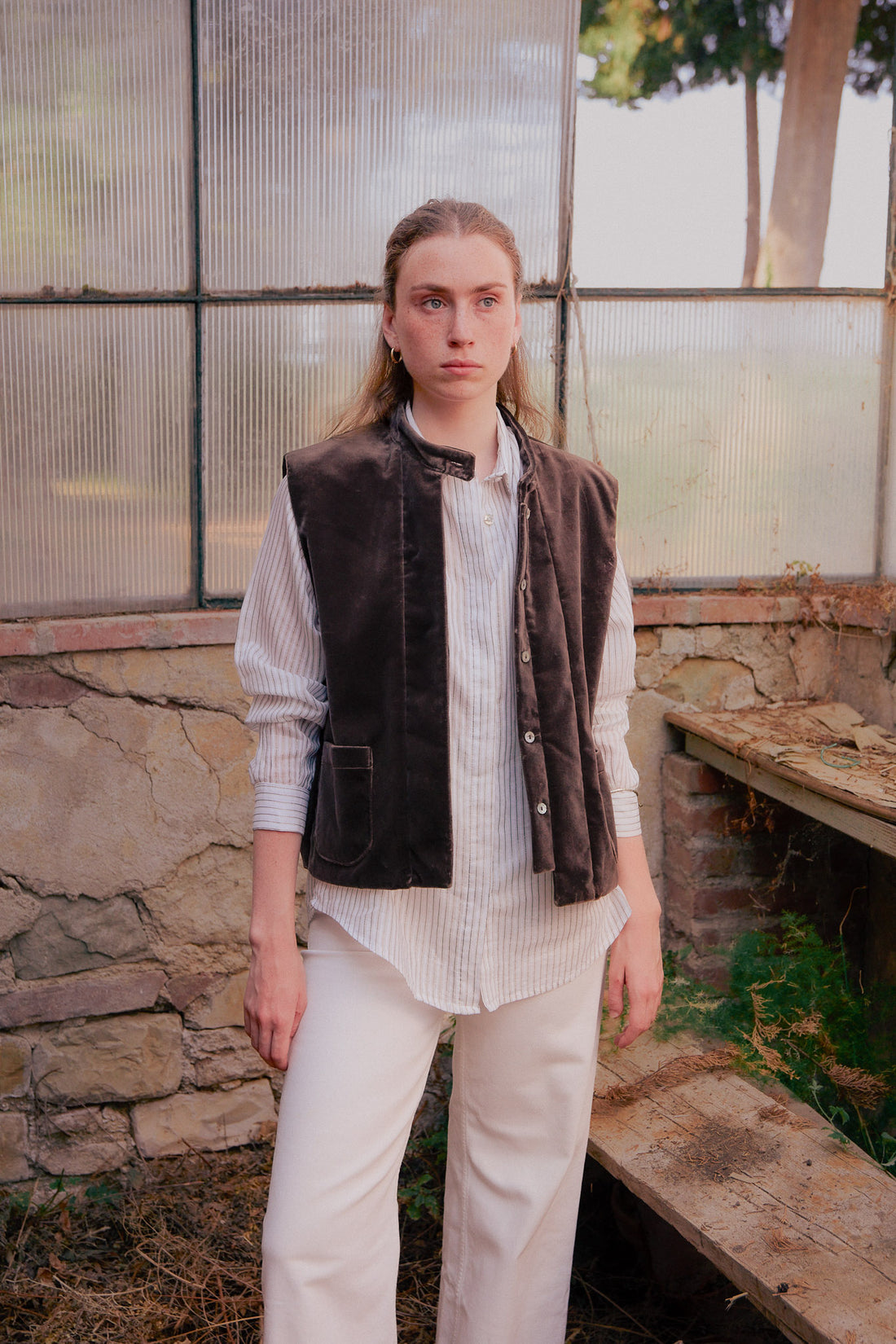 Gilet Tabacco Velluto
