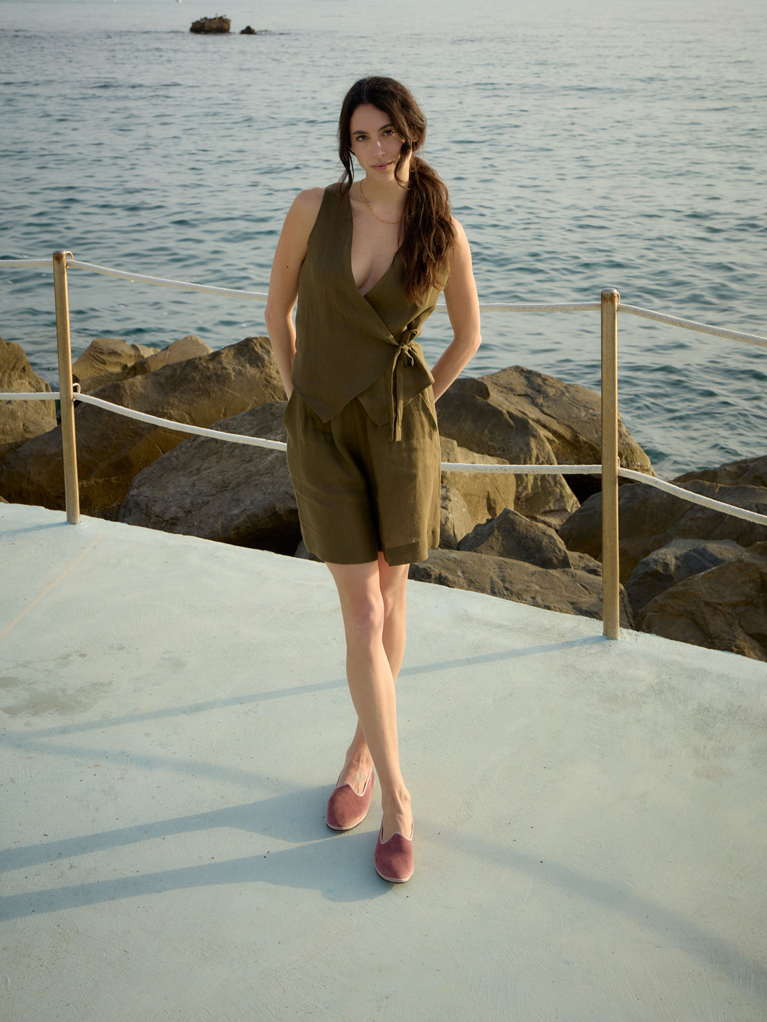 Wrap Top Moss Green