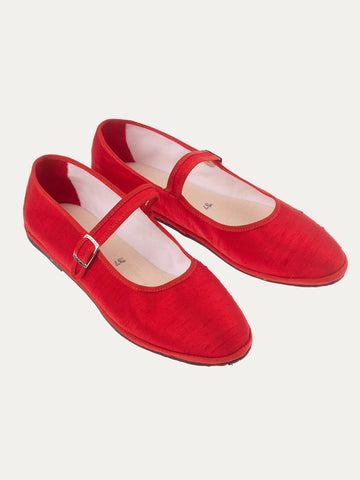 Mary Jane Red Ferrari in Silk