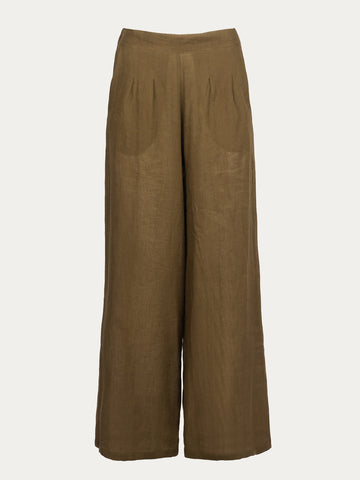 Pantaloni in Lino Alga Marina