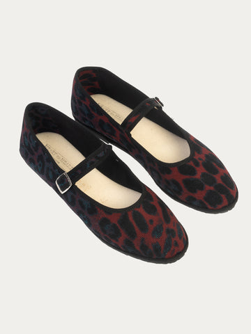 Friulane Mary Jane Leopard Black & Burgundy